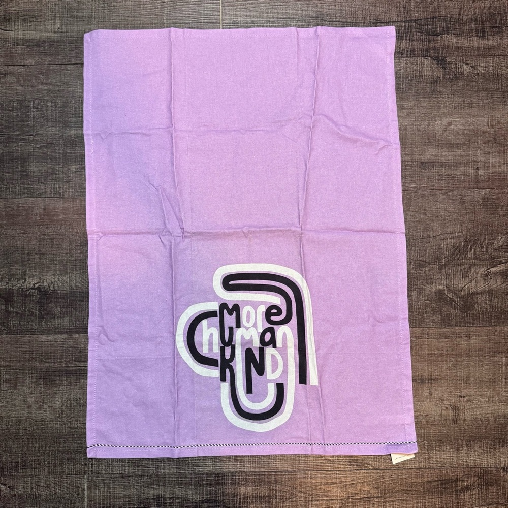 Anthropologie Lavender and White Dish Towel